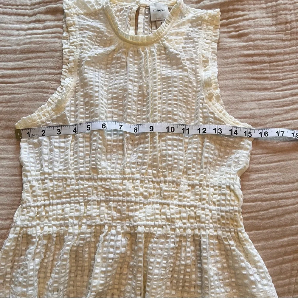 NWT Anthropologie Maeve White Smocked Halter Blouse Top. Size Small‎ - Picture 6 of 8
